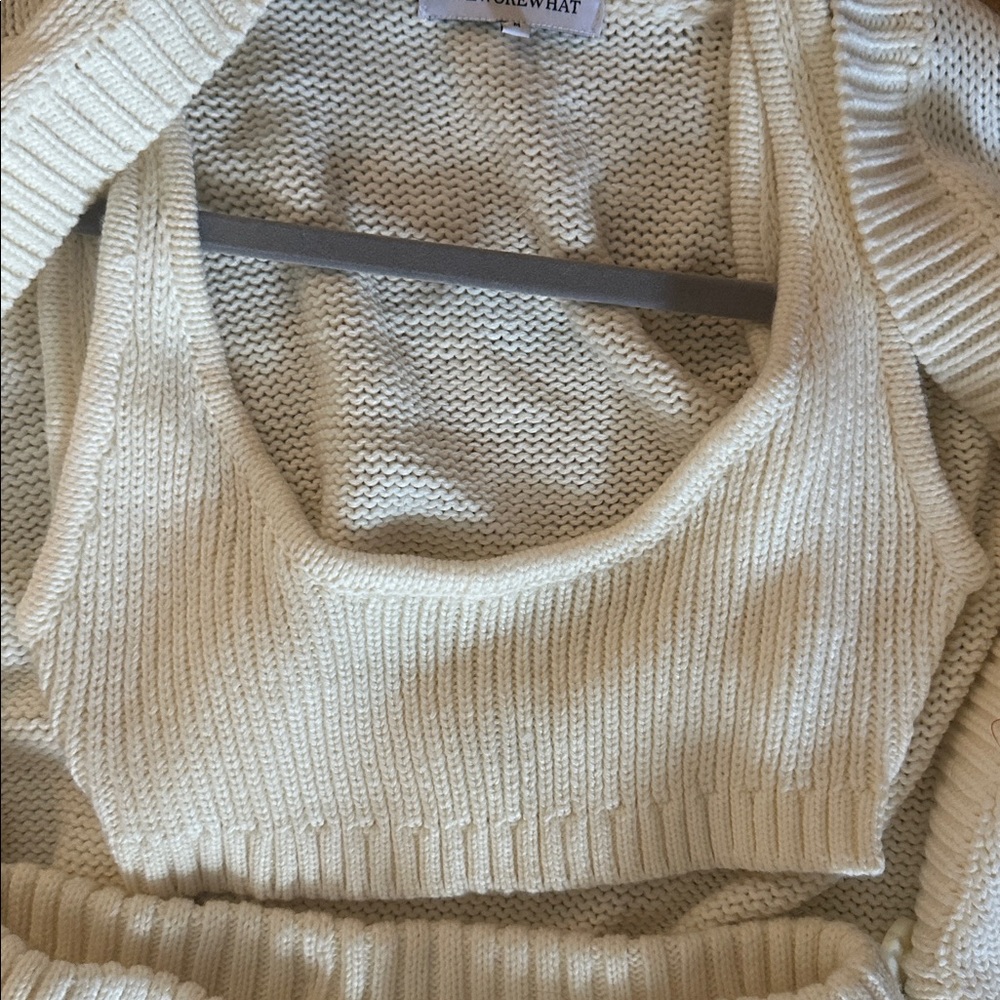 WeWoreWhat Cream Knit Set